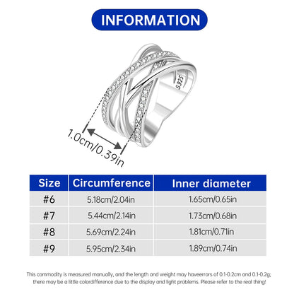 925 Sterling Silver Three-Ring Stackable Ring for Women