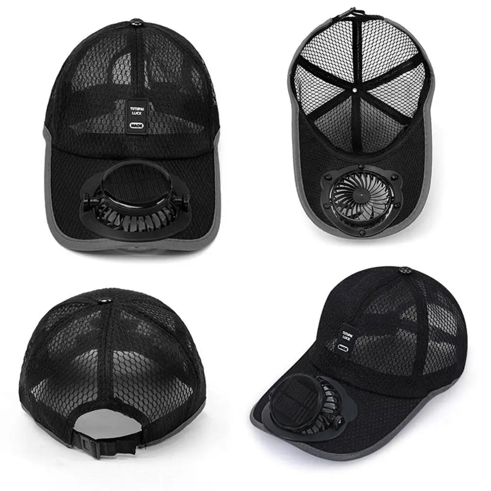 Breathable Sunhat with Solar Fan Sun Block Baseball Hat
