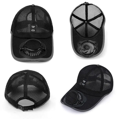 Breathable Sunhat with Solar Fan Sun Block Baseball Hat