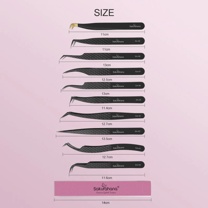 SAKURAHANA High-end Eyelash Tweezers Black Fiber Tip
