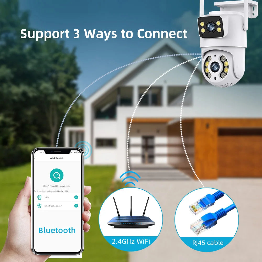Hiseeu 4K 8MP Wifi Surveillance Camera Dual Lens
