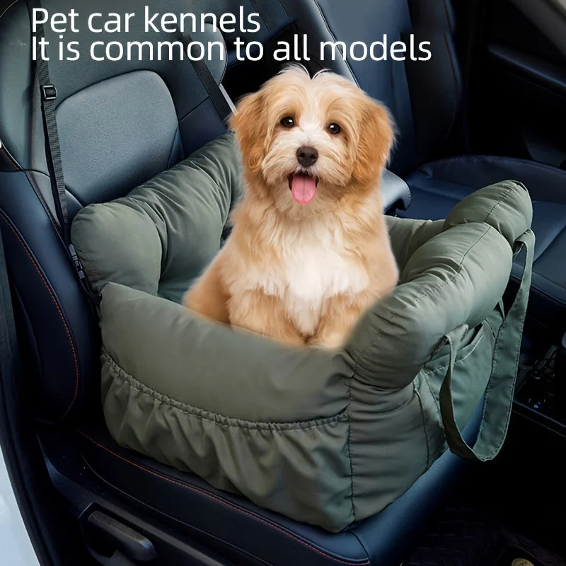 Dog Car Seat with Safety Belt - Non-Slip Pet Car Bed for Small Dogs,