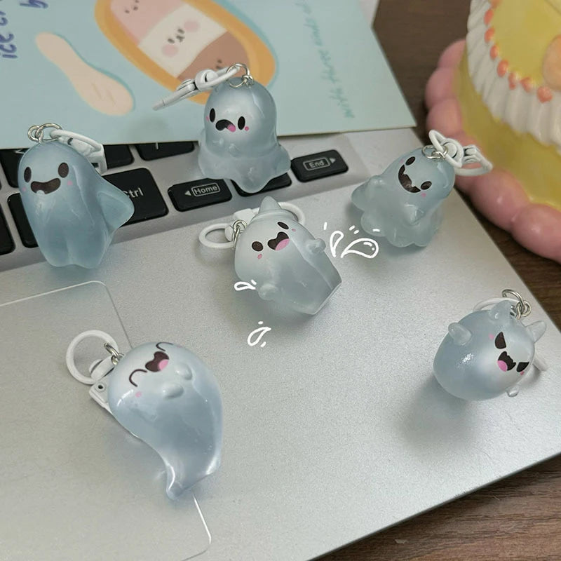 Luminous Halloween Ghost Key Chain Cartoon Jelly Doll