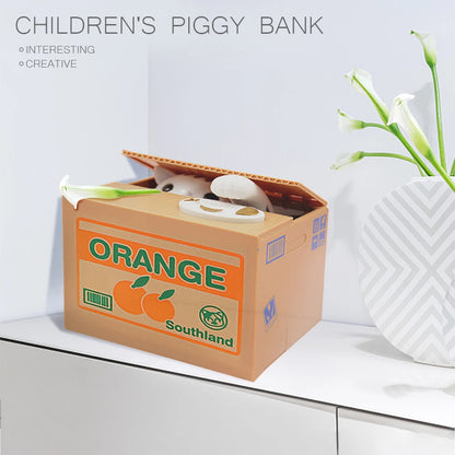 Cute Automated Panda Cat Steal Coin Bank Money Saving Box