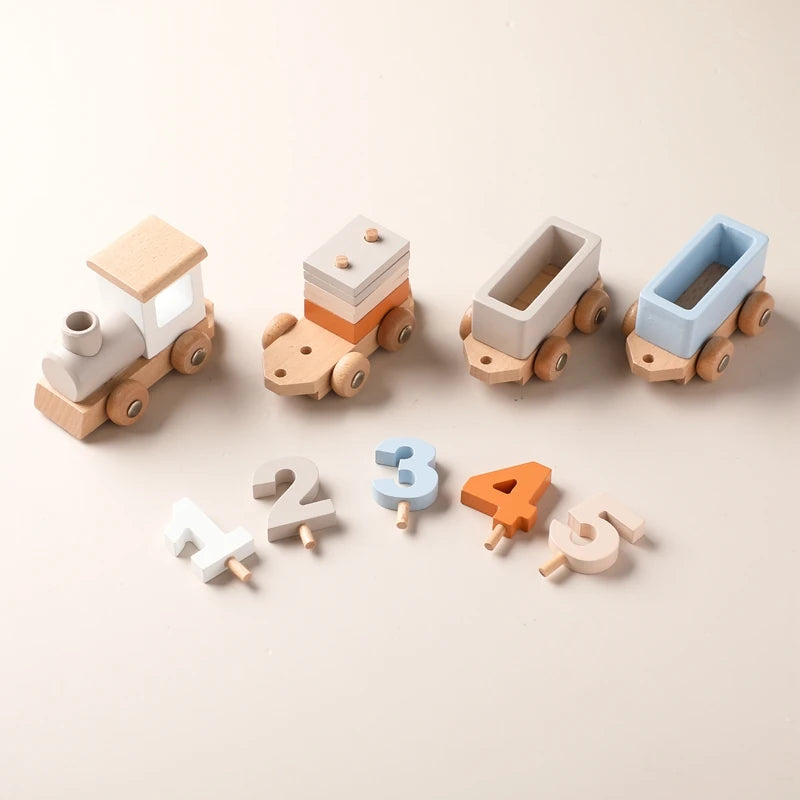 Wooden Birthday Train Toy Simulated Train Toy Model