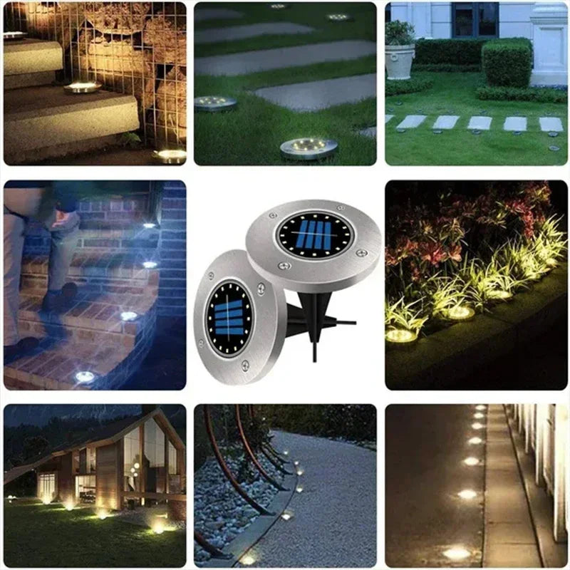 Solar Lights Outdoor 8/20LEDs Disk Underground Lamp