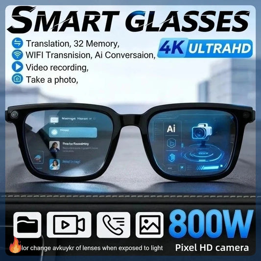 New AI Smart Glasses AI Translation 8MP HD Camera