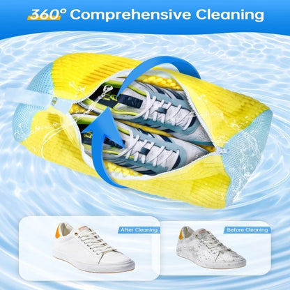 Shoe Washing Machine Bag with Liquid Shoe Brush Set