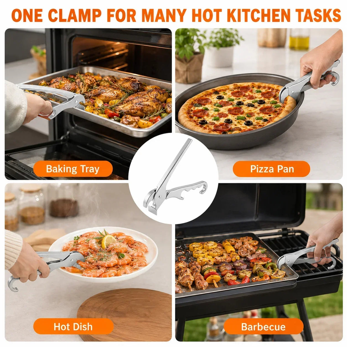 Aluminum Alloy Pizza Pan Gripper Anti Scald Hot Dish