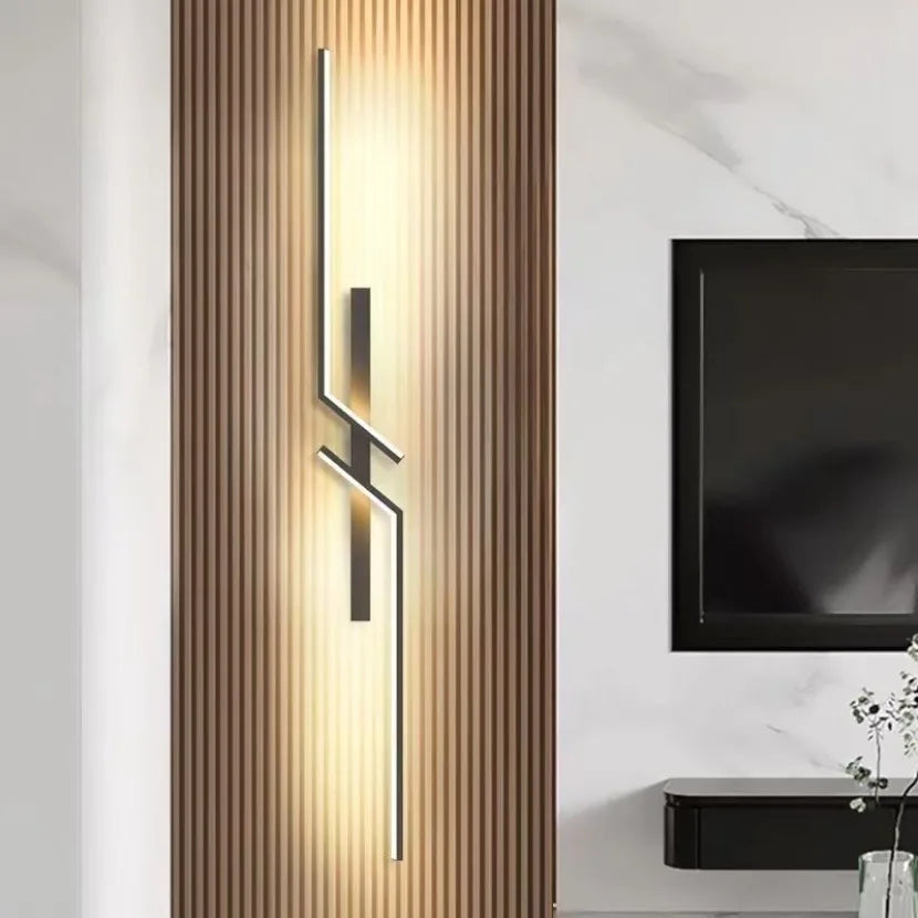Long Strip LED Wall Lamp Modern Remote Control Dimming Living Roomdecor