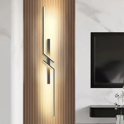 Long Strip LED Wall Lamp Modern Remote Control Dimming Living Roomdecor