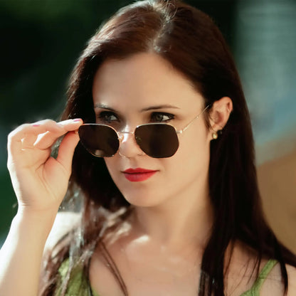 Fashion Hexagon Polarized Retro Sunglasses for Men Women-Vintage