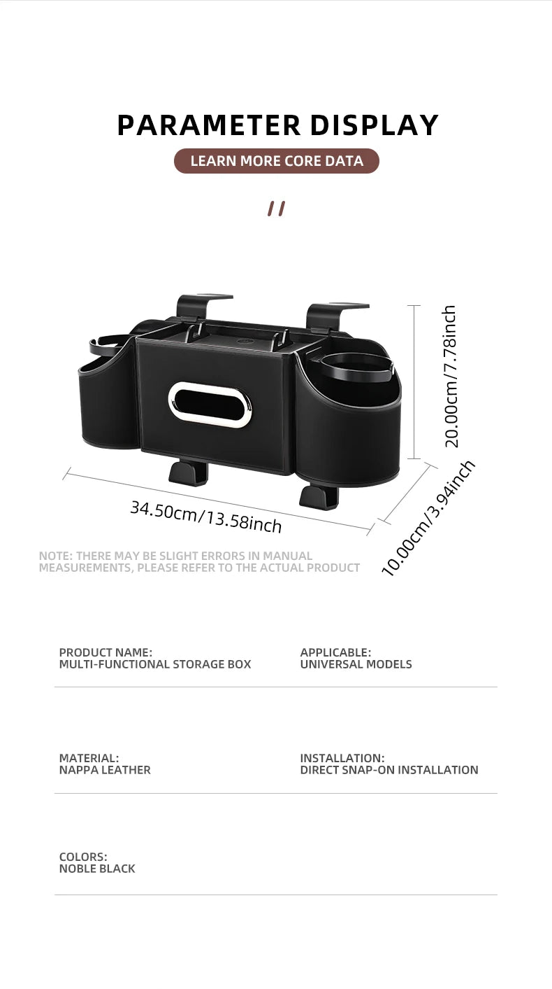 Car Seat Back Storage Box Multi-Functional Vehicle Mounted