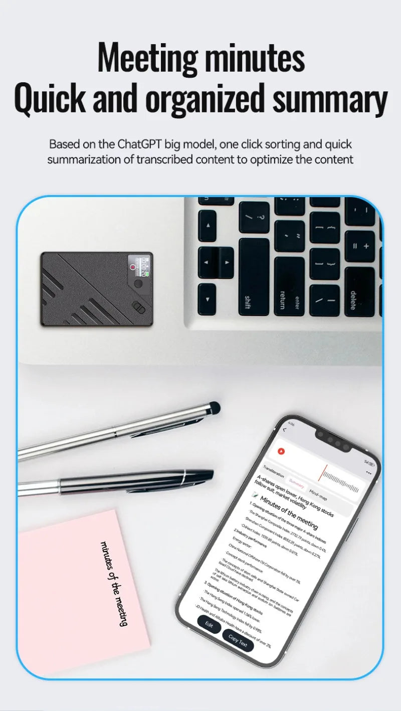 AI Voice Recorder ChatGPT APP Control Audio Mind Map