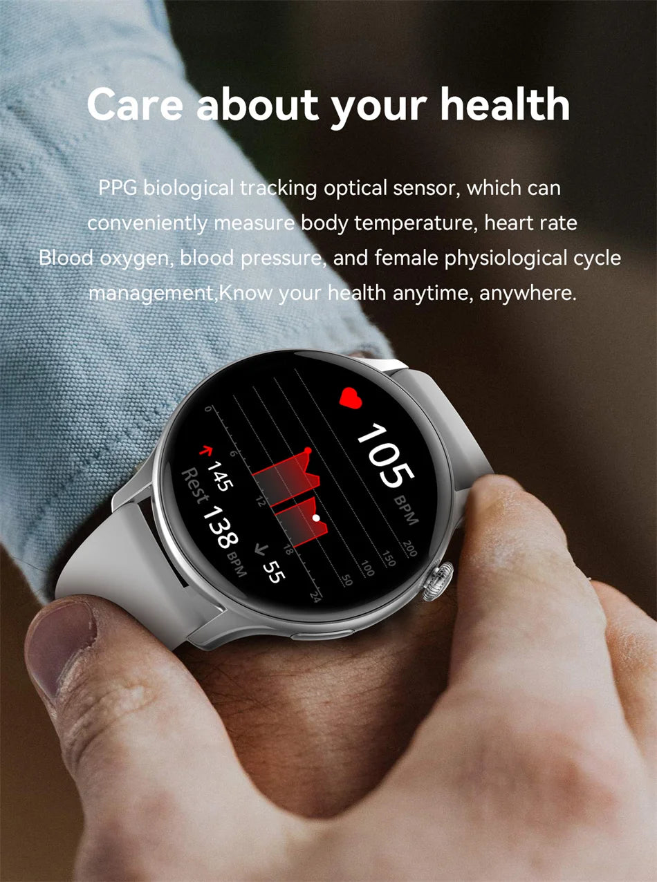 NFC Smart Watch Amoled HD GPS Track Sports Heart Rate
