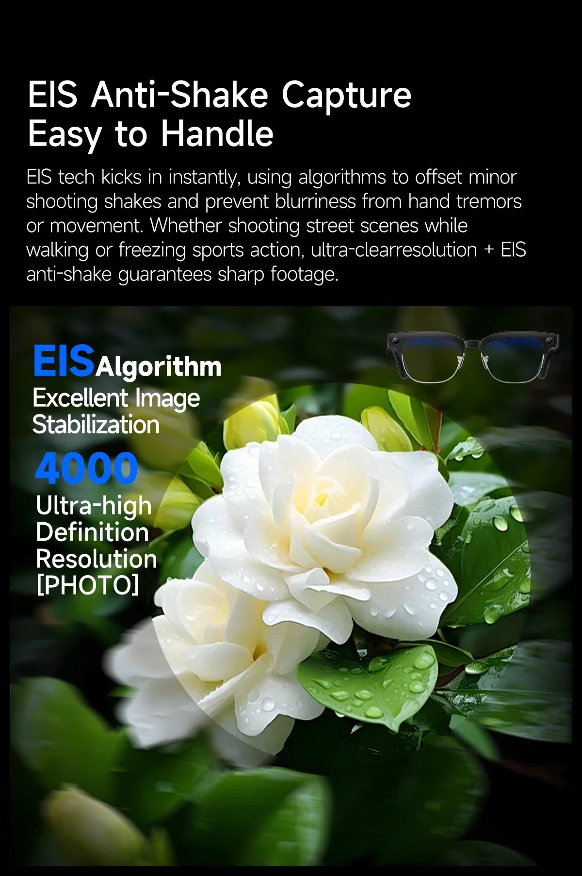 New AI Smart Glasses 120+Language Translation 800W Pixel