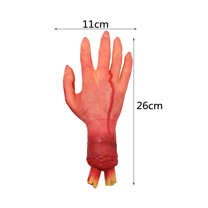 Horror Halloween Party Props Scary Bloody Fake Hand Finger Leg Foot Heart