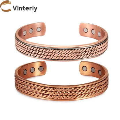Vinterly Twisted  Magnetic Therapy Adjustable Wide Bangles