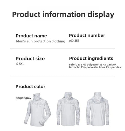 Men's Summer Outdoor Cycling Fiing Sun Protection Ice Silk