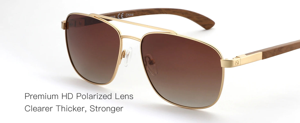 ZENOTTIC Trend Wood Polarized Sunglasses for Men