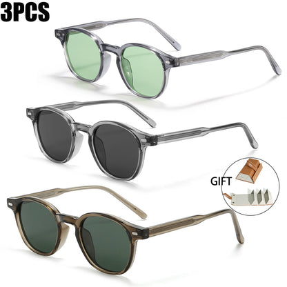 Caterside Polarized Round Sunglasses Men TR Frame