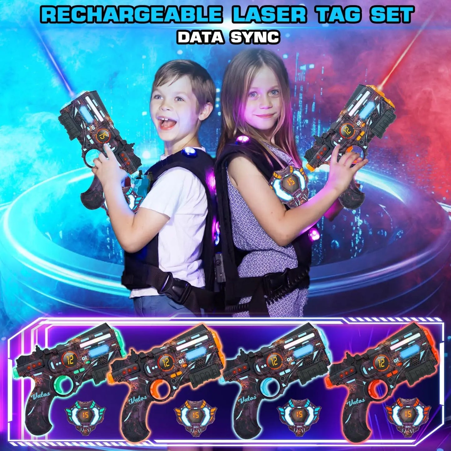 Rechargeable Real-time Data SYNC Laser Tag Sets