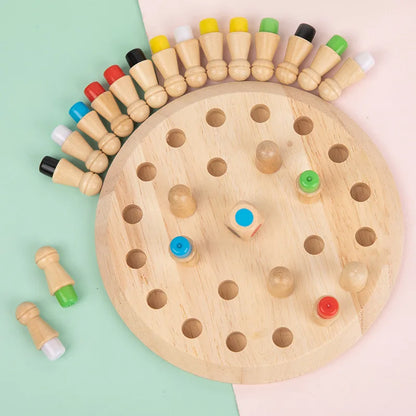 Wooden Memory Match Stick Chess Color Game Board Puzzles