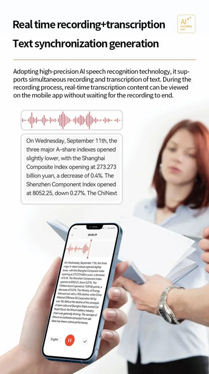 AI ChatGPT Voice Recorder 8-128GB Recording Device