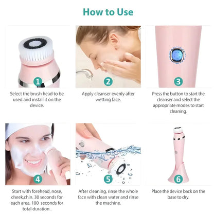 Waterproof IPX7 Electric Facial Cleansing Brush