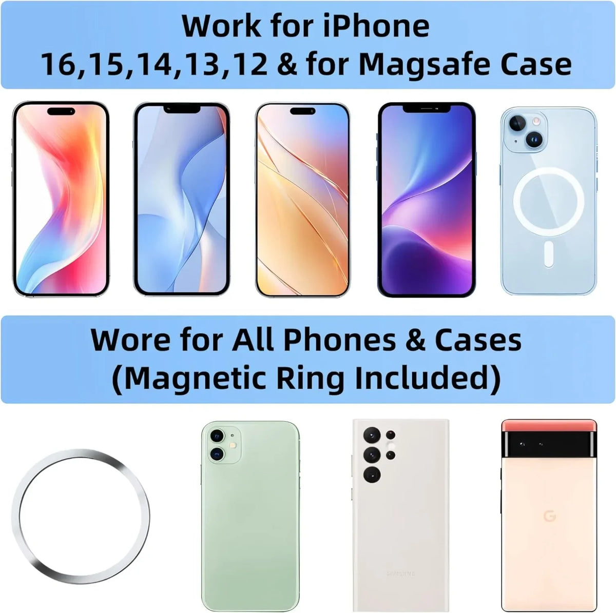 Phone Mount Vacuum Magnetic Phone Holder for Car