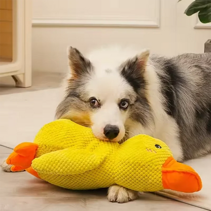 Duck dog toy plush chew resistant durable dog toy