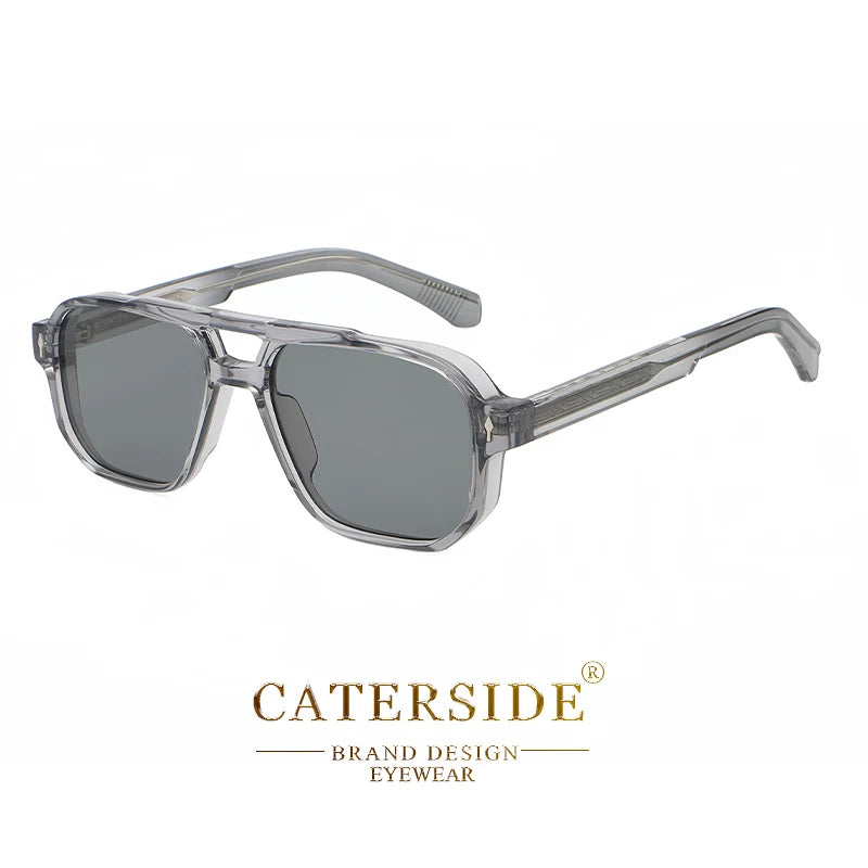 CATERSIDE Vintage Punk Sunglasses Men Flat Top