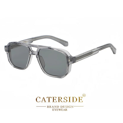 CATERSIDE Vintage Punk Sunglasses Men Flat Top