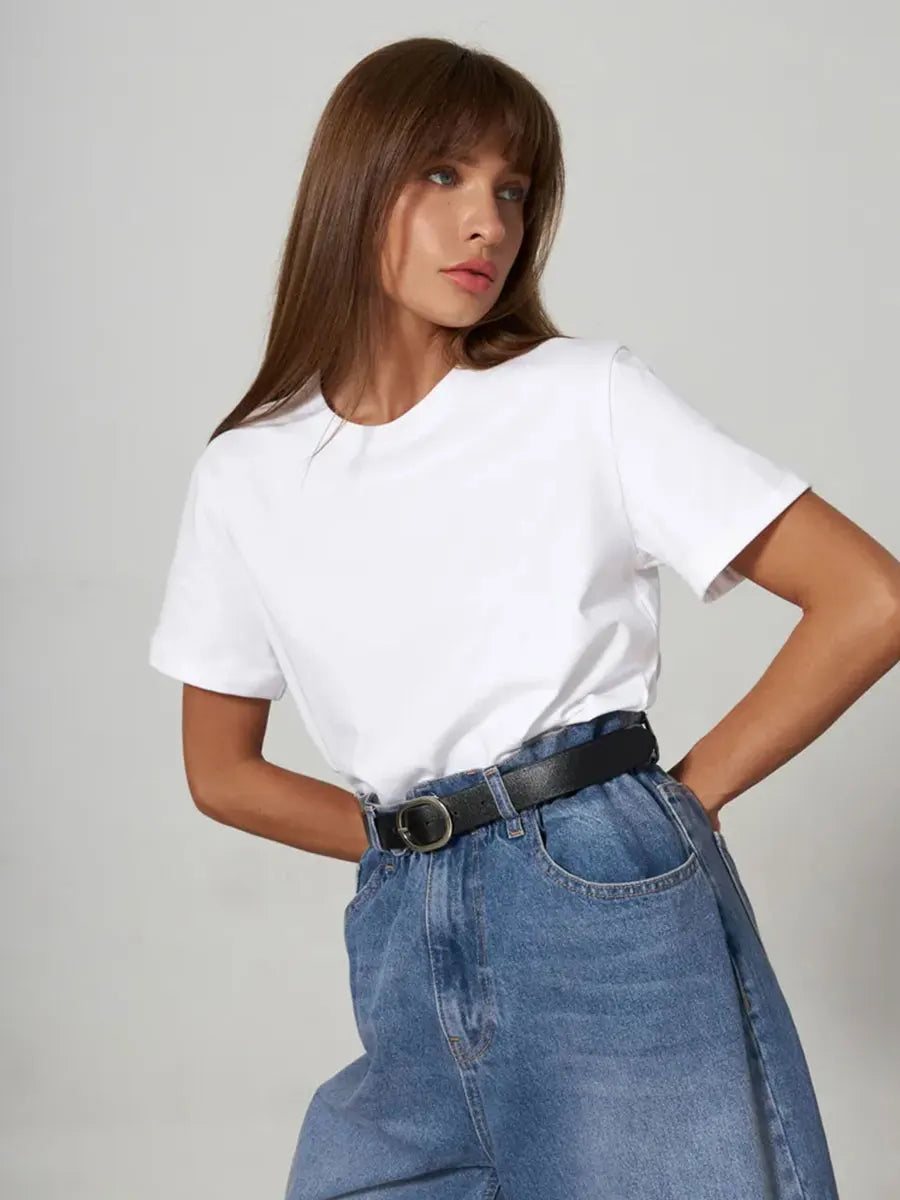 Bornladies Summer 100% Cotton Women's T-shirt Bottoming Tops
