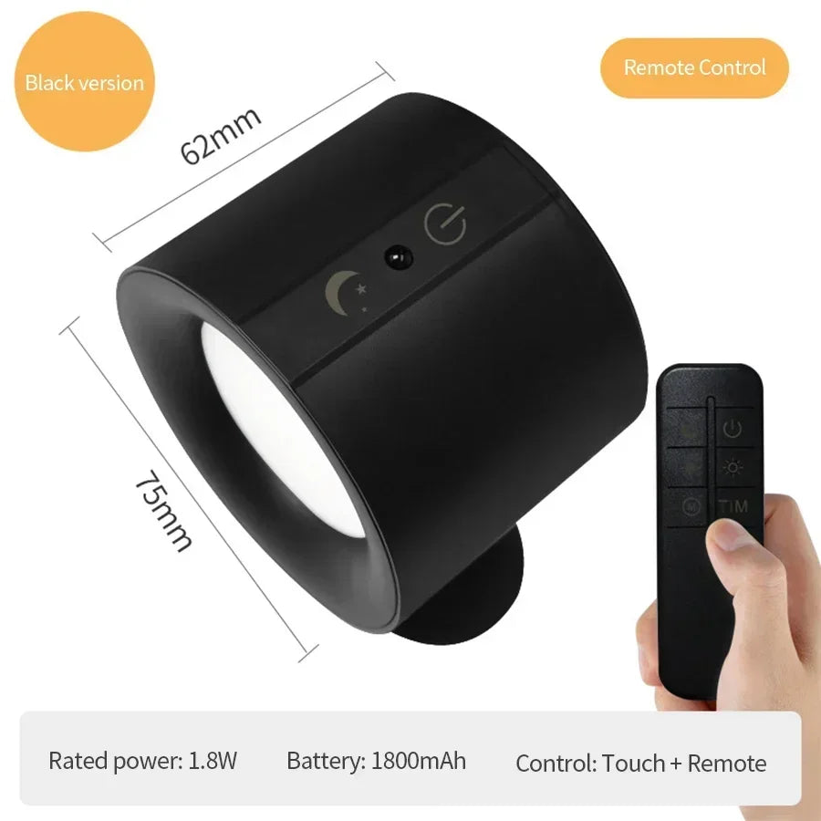 Modern Magnetic LED Wall Lamp Rechargeable 360° Rotation