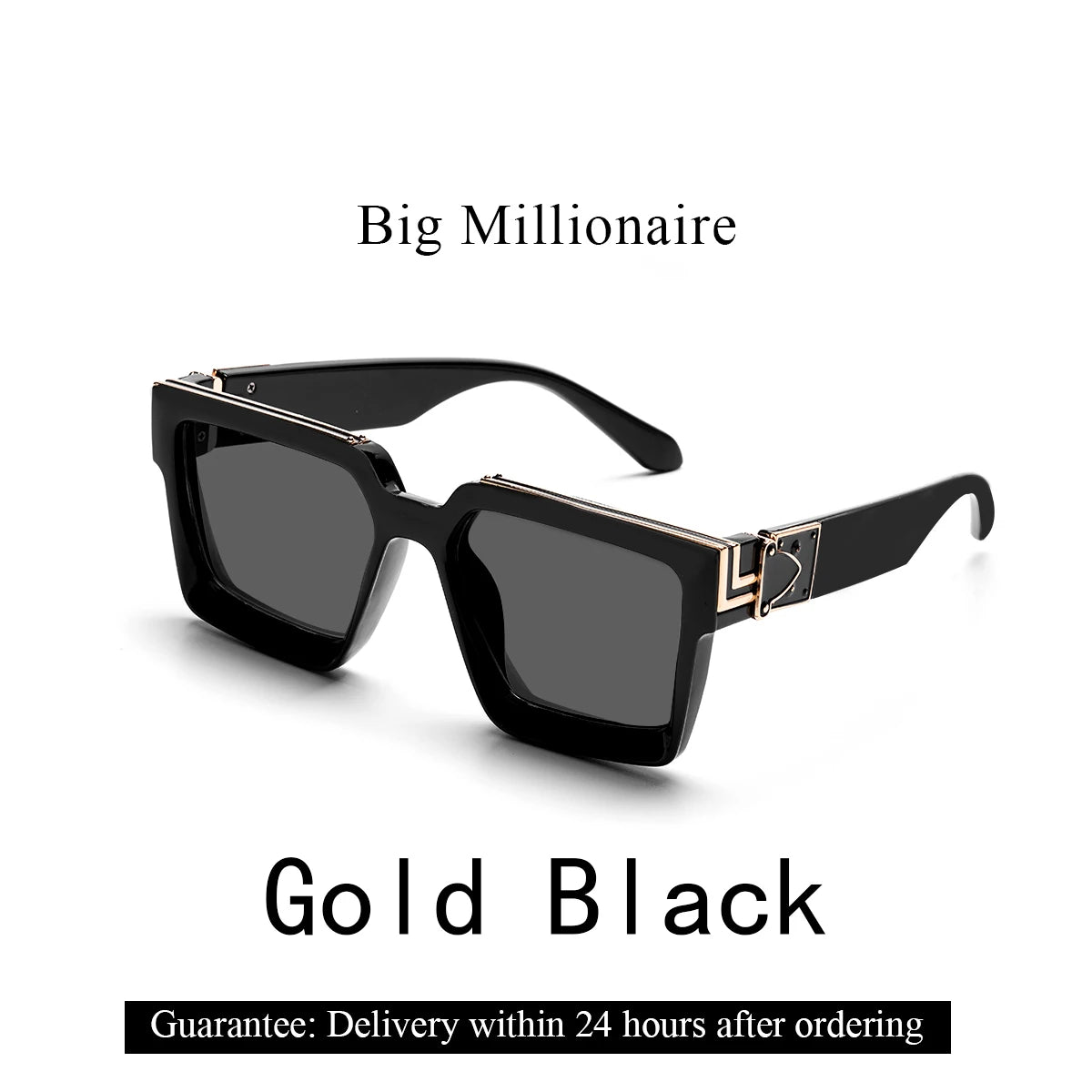 Retro Black Millionaire Shades Luxury Sunglasses
