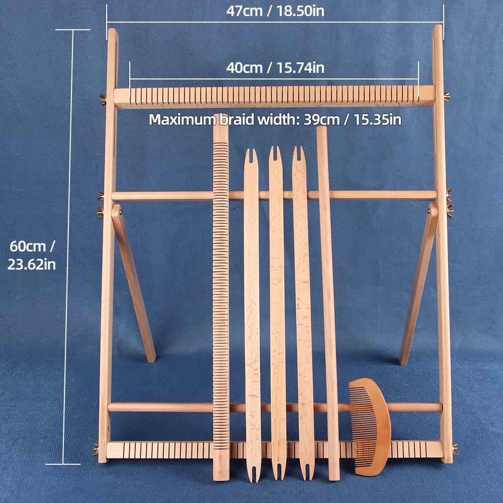 Wood DIY Weaving & Knitting Loom Machine, Wooden Frame