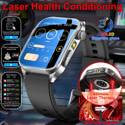 New Laser Treatment Three High Smart Watch Men ECG Heart Rate
