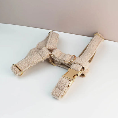 Teddy Velvet Dog Collar And Leash Set For Dogs Custom Engraved