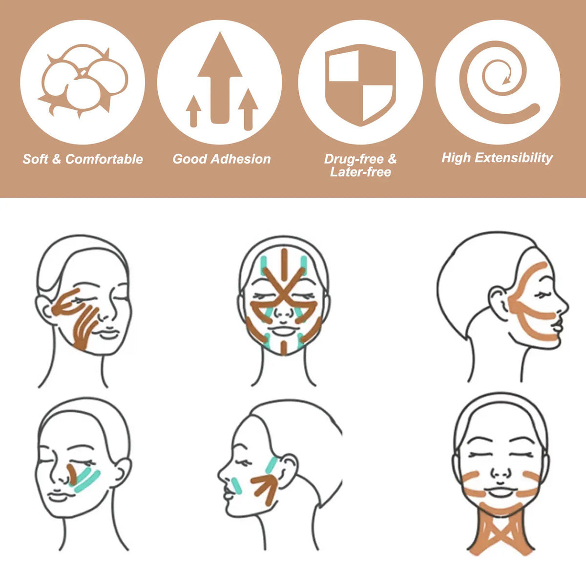 Instant Facial Myofascial Lift Tape Skin Lifting Removal Sticker