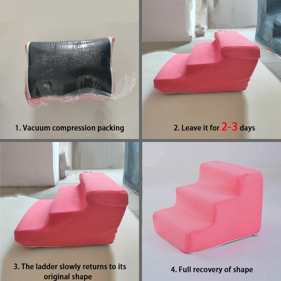 Pet 2/3 Steps High Density Foam Dog Secure Stairs Ramps