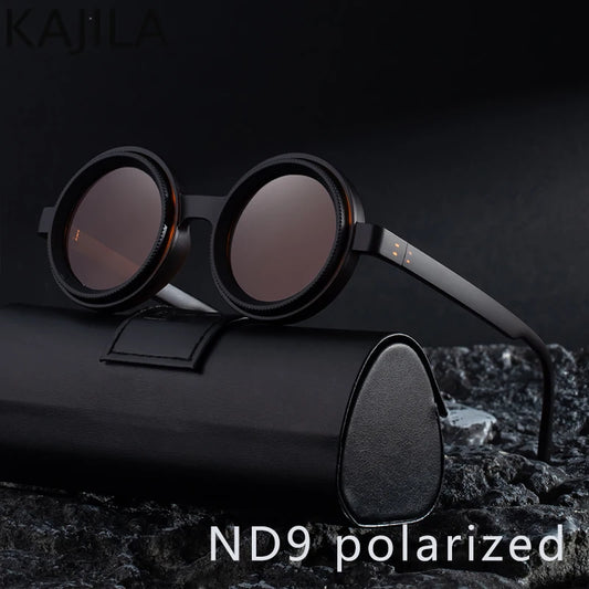 Polarized Small Frame Round Steampunk ND9 Adjustable