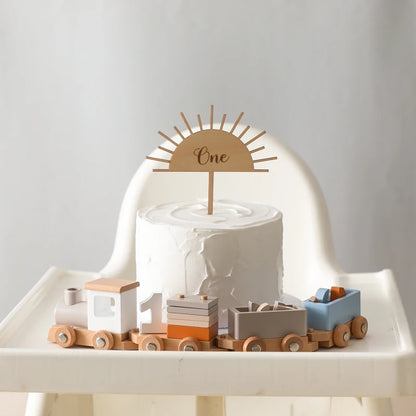Wooden Birthday Train Toy Simulated Train Toy Model