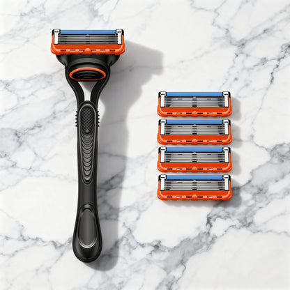 Men's 5-Blade Manual Safety Razor Features 6 layers