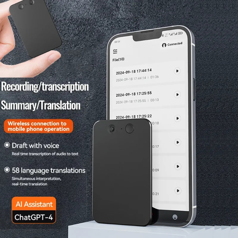 AI Powerd ChatGPT-4 App Telefoongesprek Mini Audio
