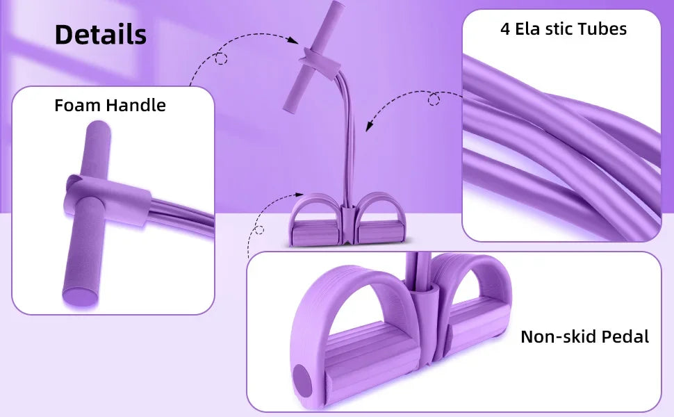 4-Level Resistance Band Tensioner with Non-Slip Handles