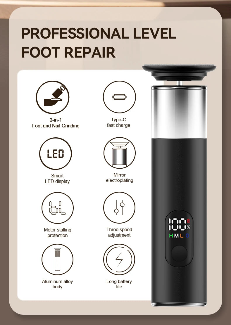 Gold 2-in-1 Electric Foot Callus Remover Foot Care
