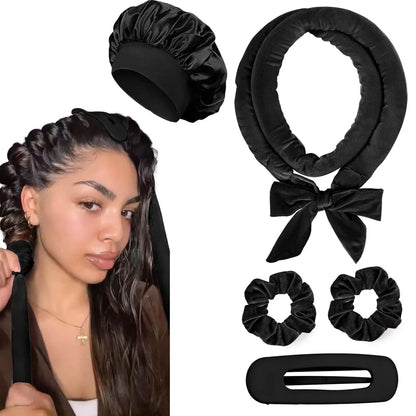 Heatless Hair Curler Set with Satin Bonnet Styling Tools