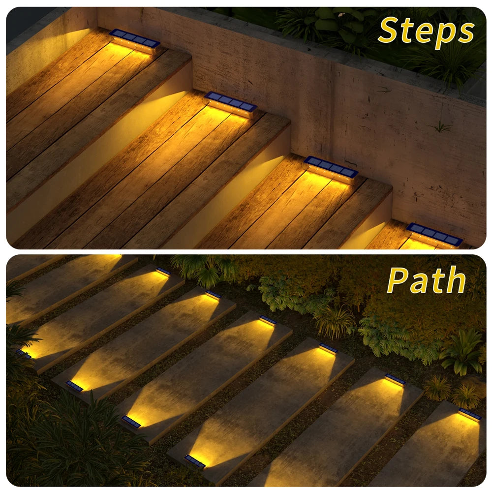 Solar LED Step Lamp Stair Lights Outdoor IP68 Waterproof