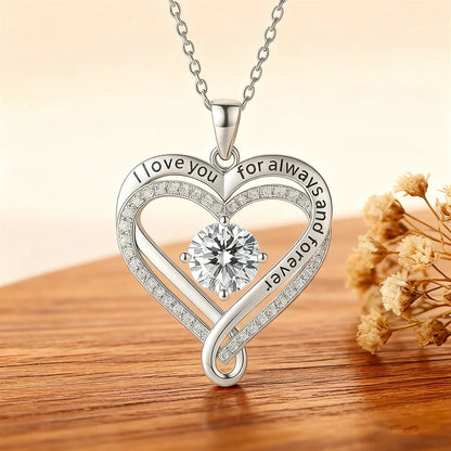 To My Wife From Husband 925 Silver Eternal Heart Necklace